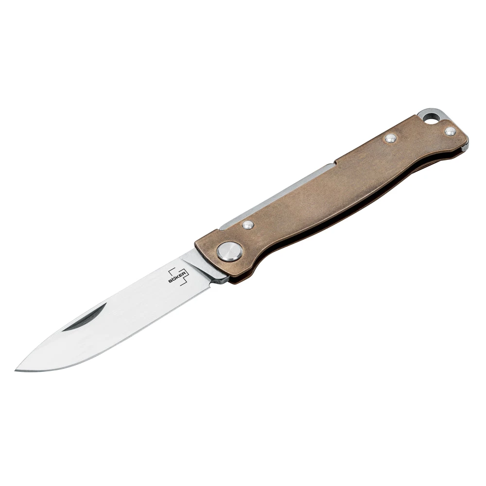 Couteau De Poche Atlas Brass Manche Laiton Boker Plus 1 Couteau De Poche Atlas Brass Manche Laiton Boker Plus