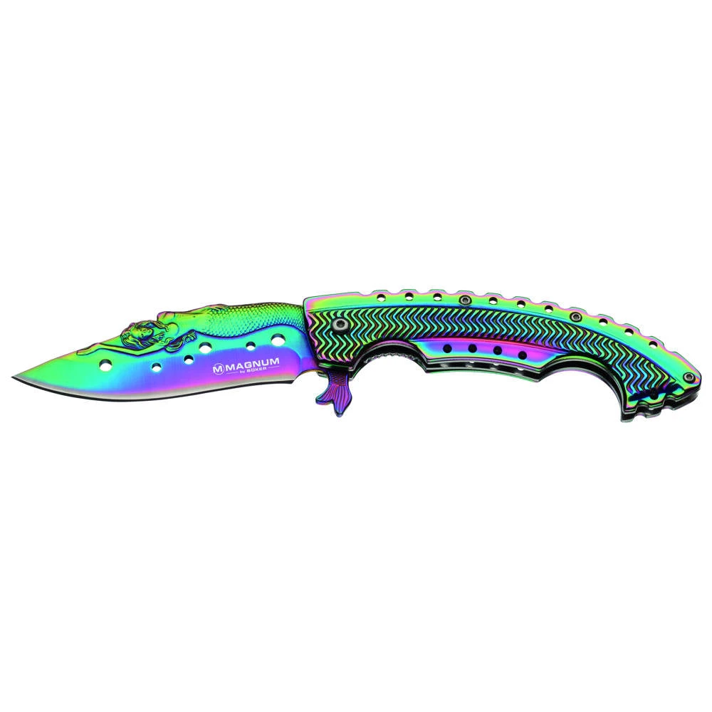 Couteau De Poche Rainbow Mermaid Manche Acier Boker Magnum 1 Couteau De Poche Rainbow Mermaid Manche Acier Boker Magnum