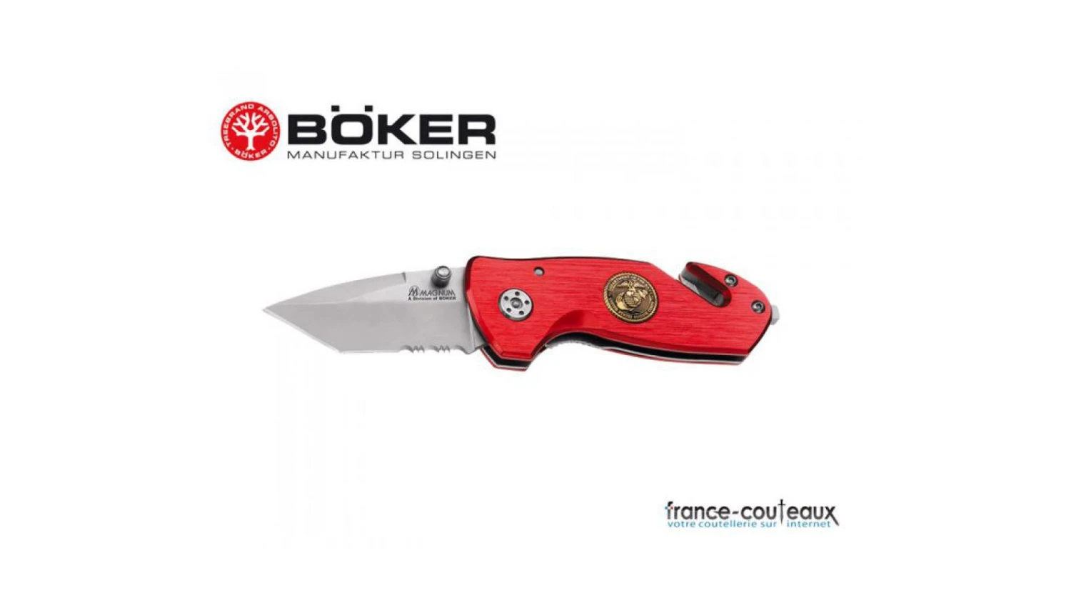 Couteau De Poche Navy Corps Des Marines En Rouge Boker 1 Couteau De Poche Navy Corps Des Marines En Rouge Boker